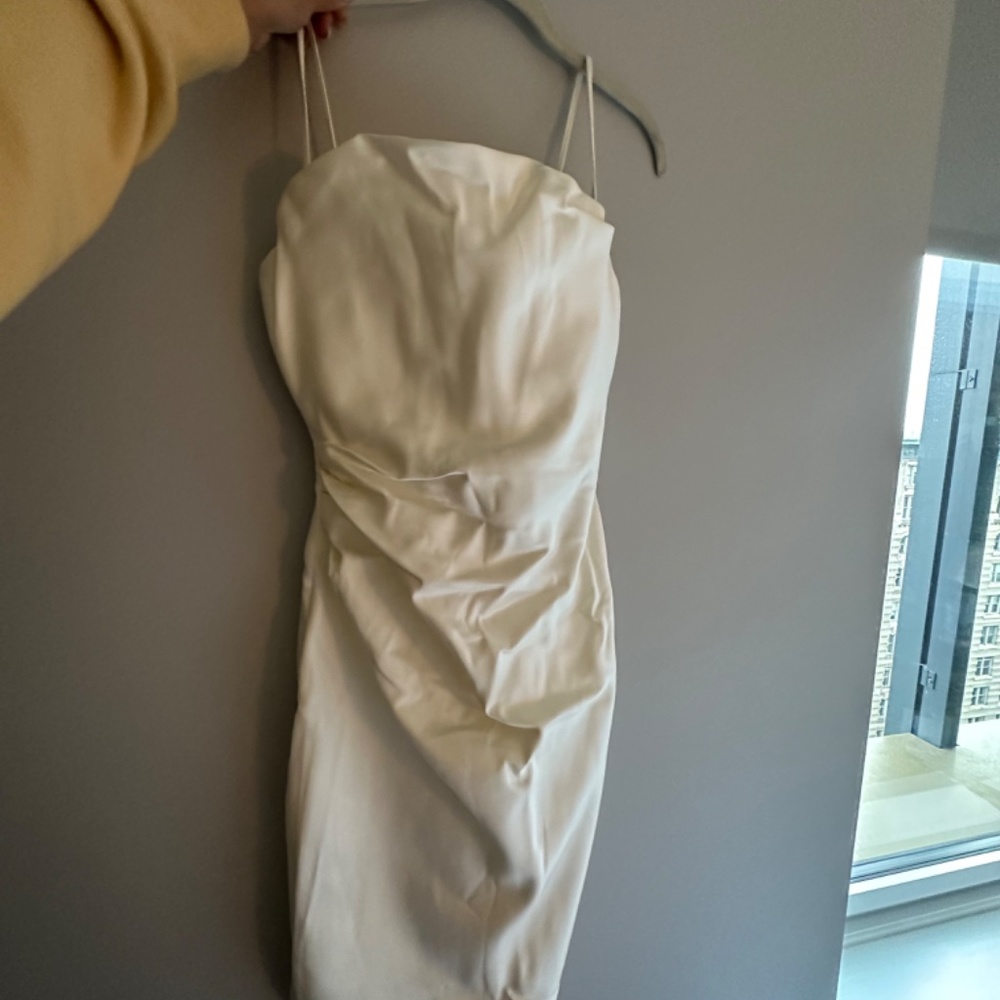 House of CB White Satin Anja Dress - Picture 3 of 5